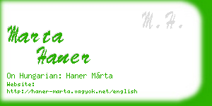 marta haner business card